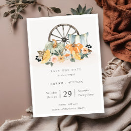 Invitación a la boda floral de la calabaza de la p