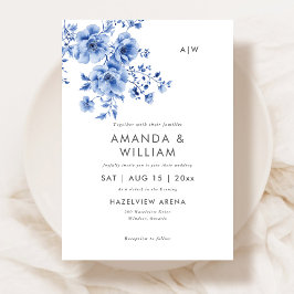 Invitación a la Boda Floral de la Chinoiserie Wate