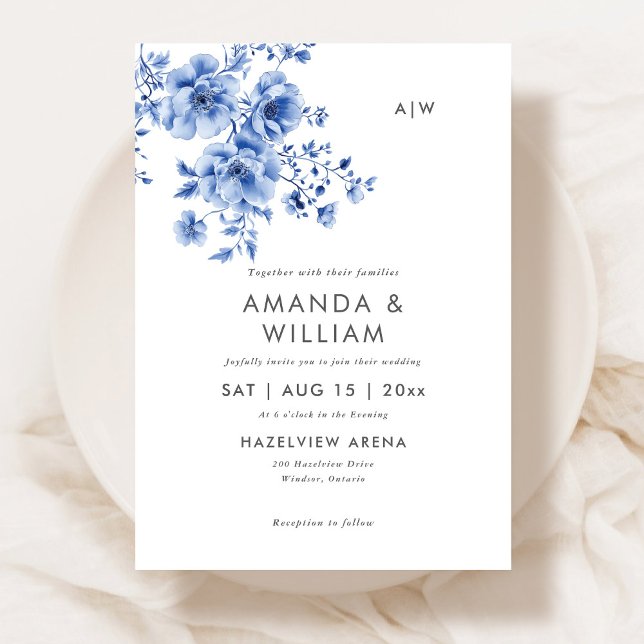 Invitación a la Boda Floral de la Chinoiserie Wate (Subido por el creador)