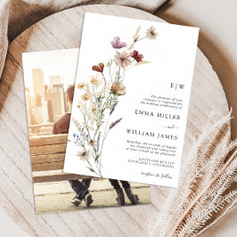Invitación a la boda floral de la foto