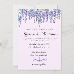 Invitación a la boda floral de la histeria acuarel