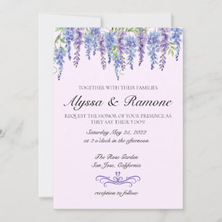 Invitación a la boda floral de la histeria acuarel