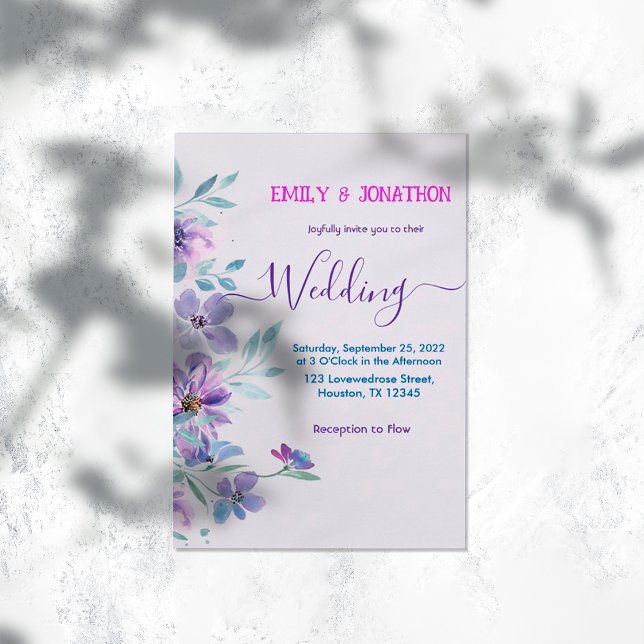 Invitación a la boda floral de la lavadora acuarel (Subido por el creador)