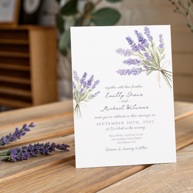 Invitación a la boda floral de la Lavanda Toscana (Subido por el creador)