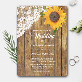 Invitación a la boda floral de la madera de los en