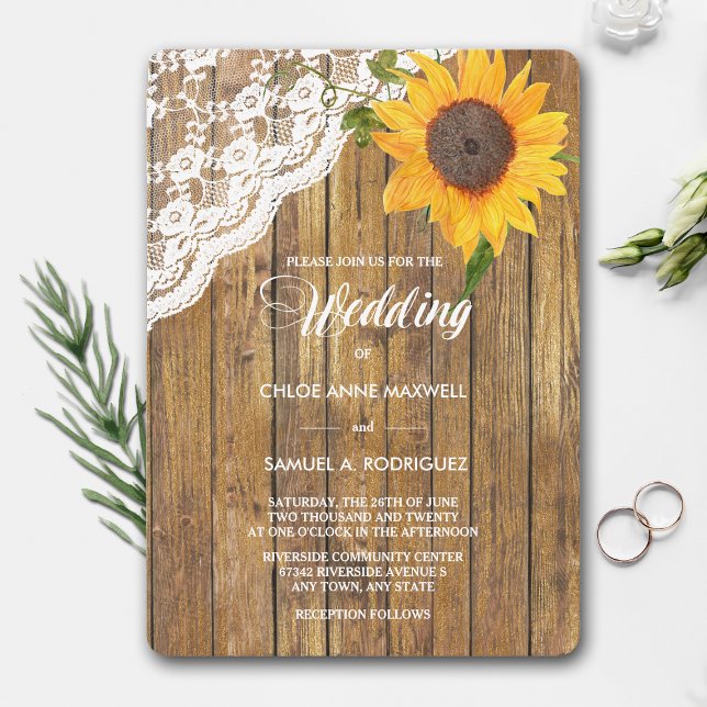 Invitación a la boda floral de la madera de los en (Subido por el creador)