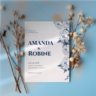 Invitación a la boda floral de la marina