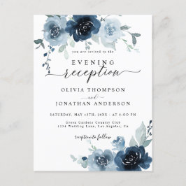 Invitación a la boda floral de la Marina Oscura Az