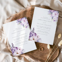 Invitación a la boda floral de la niebla de lavand