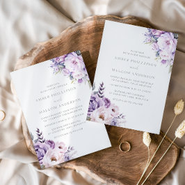 Invitación a la boda floral de la niebla de lavand