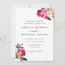 Invitación a la boda floral de la primavera acuare