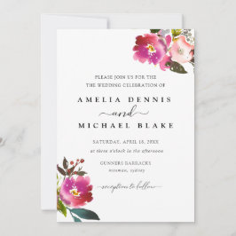 Invitación a la boda floral de la primavera acuare