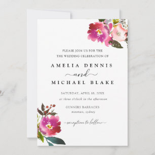 Invitación a la boda floral de la primavera acuare