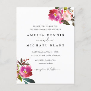 Invitación a la boda floral de la primavera acuare