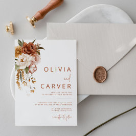 Invitación a la boda floral de la puesta de sol