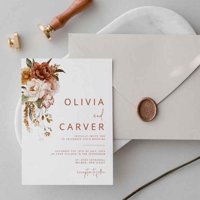 Invitación a la boda floral de la puesta de sol (Subido por el creador)
