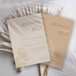 Invitación a la boda floral de la tierra minimalis