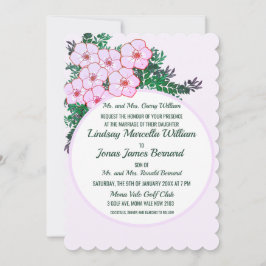 Invitación a la boda floral de la vegetación anémi