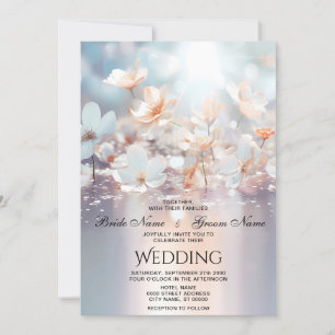 Invitación a la boda floral de la yegua blanca