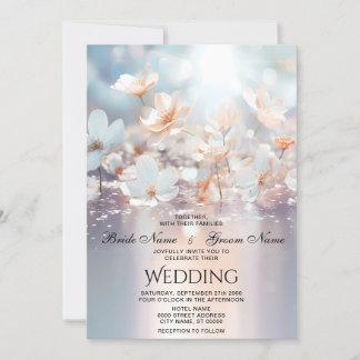 Invitación a la boda floral de la yegua blanca