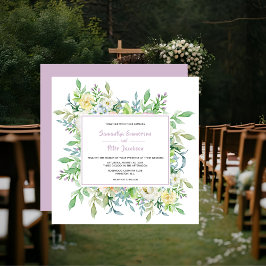 Invitación a la boda floral de las flores de veran