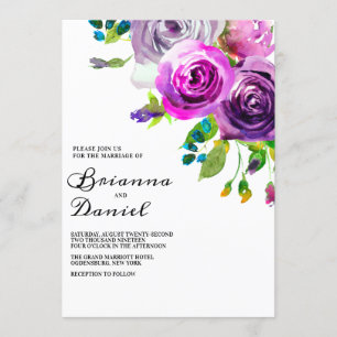 Invitación a la boda floral de lavanda