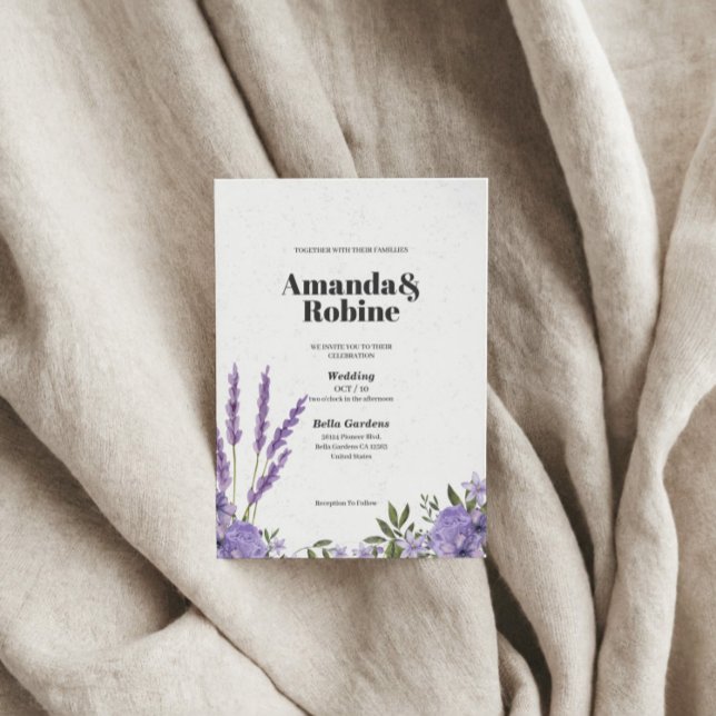 Invitación a la boda floral de Lavender (Subido por el creador)
