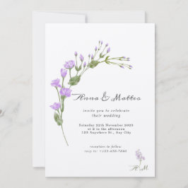 Invitación a la boda floral de Lilac minimalista