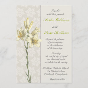 Invitación a la boda floral de Lillies blancos