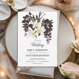 Invitación a la boda floral de Lirio Blanco y Ciru