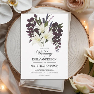 Invitación a la boda floral de Lirio Blanco y Ciru