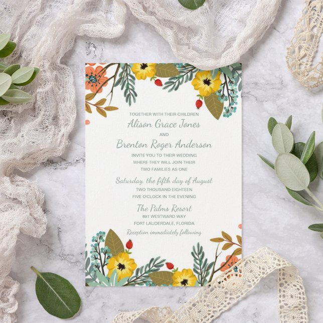 Invitación a la boda floral de los Jardín de las f (Subido por el creador)