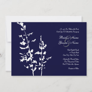Invitación a la boda floral de los países azules y