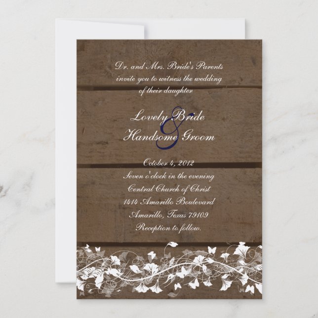 Invitación a la boda floral de los planchas de mad (Anverso)