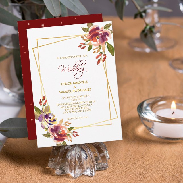 Invitación a la boda floral de los Rosas del bronc (Subido por el creador)