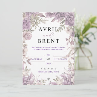 Invitación a la boda floral de los sueños de Laven