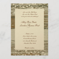 Invitación a la boda floral de madera antigua—Tint