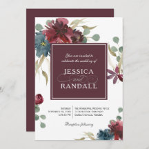 Invitación a la boda floral de Marsala, de raza ro