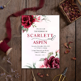Invitación a la boda floral de Merlot en Borgoña