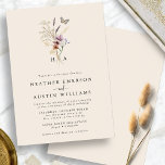 Invitación a la boda floral de monograma boho<br><div class="desc">Invitación a la boda floral del Boho monograma. Esta elegante y elegante invitación al boho de bodas cuenta con hermosas acuarelas pintadas a mano y flores silvestres dispuestas como un encantador y sencillo ramo perfecto para bodas de primavera, verano o otoño. Buscar elementos coincidentes en la colección de Bodas Boho...</div>