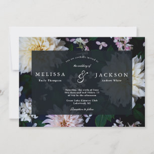 Invitación a la boda floral de Moody Dahlia