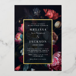 Invitación a la boda floral de Moody Peony