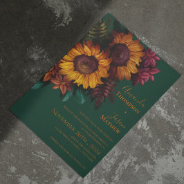 Invitación a la boda floral de Naranja quemado ver