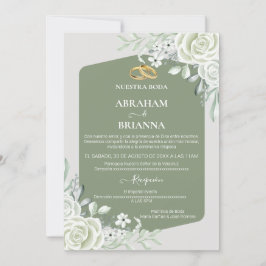 Invitación a la boda floral de Nuestra Boda Green