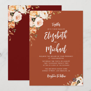 invitación a la boda floral de otoño