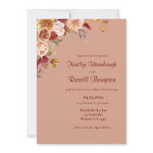 Invitación a la boda floral de otoño