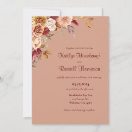 Invitación a la boda floral de otoño