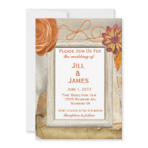 Invitación a la boda floral de otoño