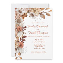 Invitación a la boda floral de otoño
