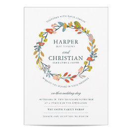 Invitación a la boda floral de otoño